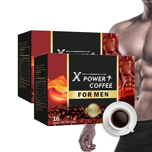 X Power Coffee, X Power Coffee para hombres, X Power Coffee para hombres, ginseng maca, el secreto para hombres fuertes (color  2 unidades)
