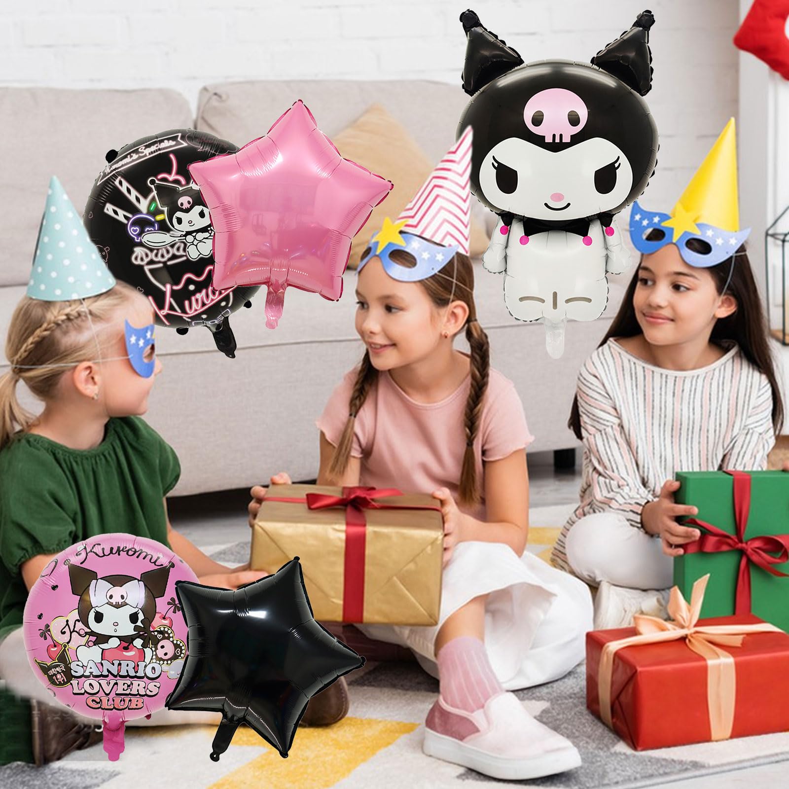 5pcs Palloncini Compleanno Kurom, Kurom Decorazioni Compleanno Bambina,Palloncini Kurom,Cartoon Palloncino Foil Adatto per Bambini