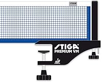 STIGA Premium VM Table Tennis Net Set - ITTF Approved, Sturdy Blue Brackets with Net Tension Adjuster