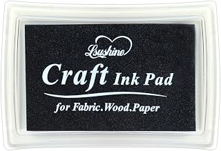Craft Ink Pad for Rubber Stamps, Paper, Wooden, Fabric, Scrapbooking, Non-Toxic Finger Ink Pads for Kids (Black)