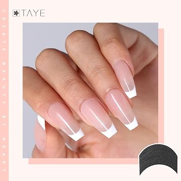 TAYE French Gel Nail Polish Set Natural Skin Tone with Milk White 3 Styles Bubble French Manicure Nail Tip Sticker Sheets for French Tip Manicure Kit Soak Off UV Cure Art Manicure Diy at Home & Salon