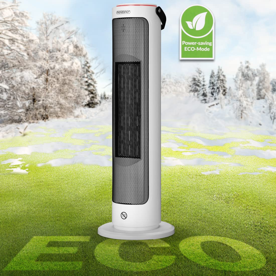 MONZANA Keramik Heizlüfter 2000W 4 Betriebsmodi 15-35°C Oszillation Timer Fernbedienung Elektroheizung weiss