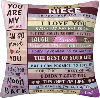 Niece Gifts from Auntie, Gifts for Nieces from Aunt, to My Niece Gifts from Aunt, Aunt to Niece Gifts, Niece Graduation Gifts, Birthday Gifts for Niece Adult Throw Pillow Cover 18"x 18"