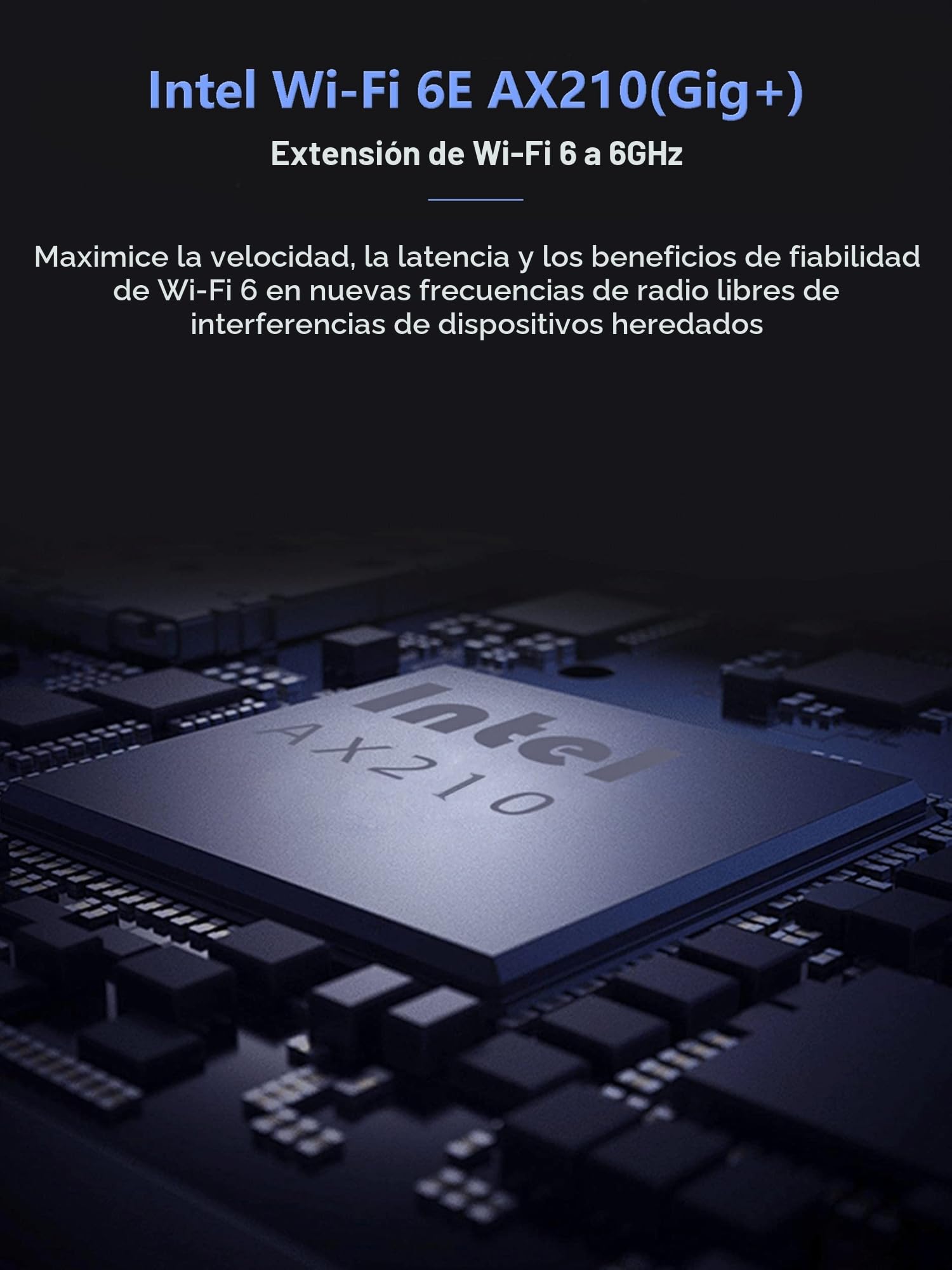 WiFi 6E Tarjeta WiFi Intel AX210 PCIe | Bluetooth5.2 | hasta 5400Mbps | Tri-Bands(6GHz/5GHz/2.4GHz) | OFDMA,MU-MIMO,Heat Sink | para Windows 11/10(64Bit)