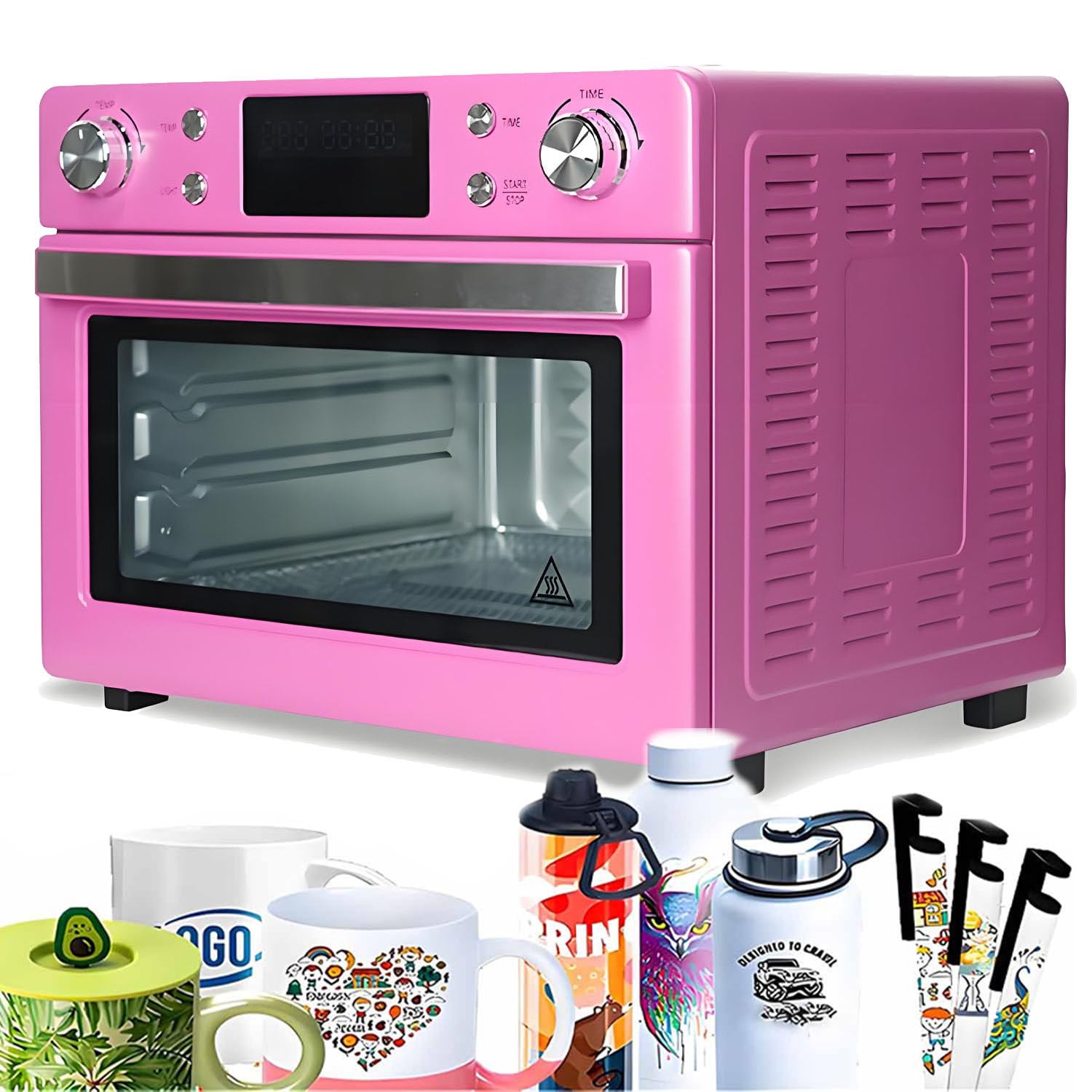 GLBMXDD Digital Sublimation Oven Machine 1400W, with Digital Display Light Blue Convection Oven,Intuitive Operation, for Sublimating Water Bottles, Cups, Mugs 30L