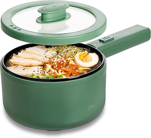 COOK WITH COLOR Olla caliente eléctrica, mini olla de 1.6 L, potencia de 700 W, superficie antiadherente, protección térmica de corte, perfecta para