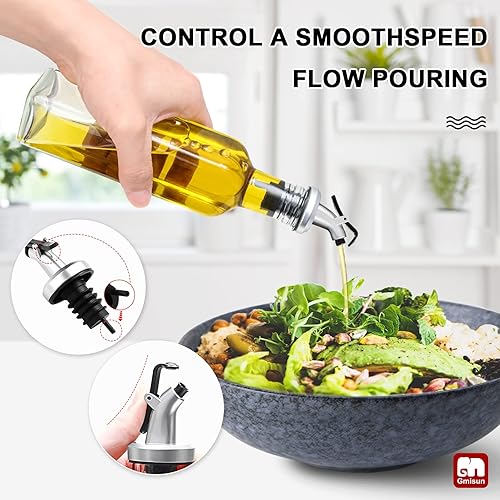 Miniatura 6 de GMISUN - Dispensador de aceite y vinagre de 8 onzas botella dispensadora de aceite de oliva superior a prueba de fugas para cocina tarro de vidrio