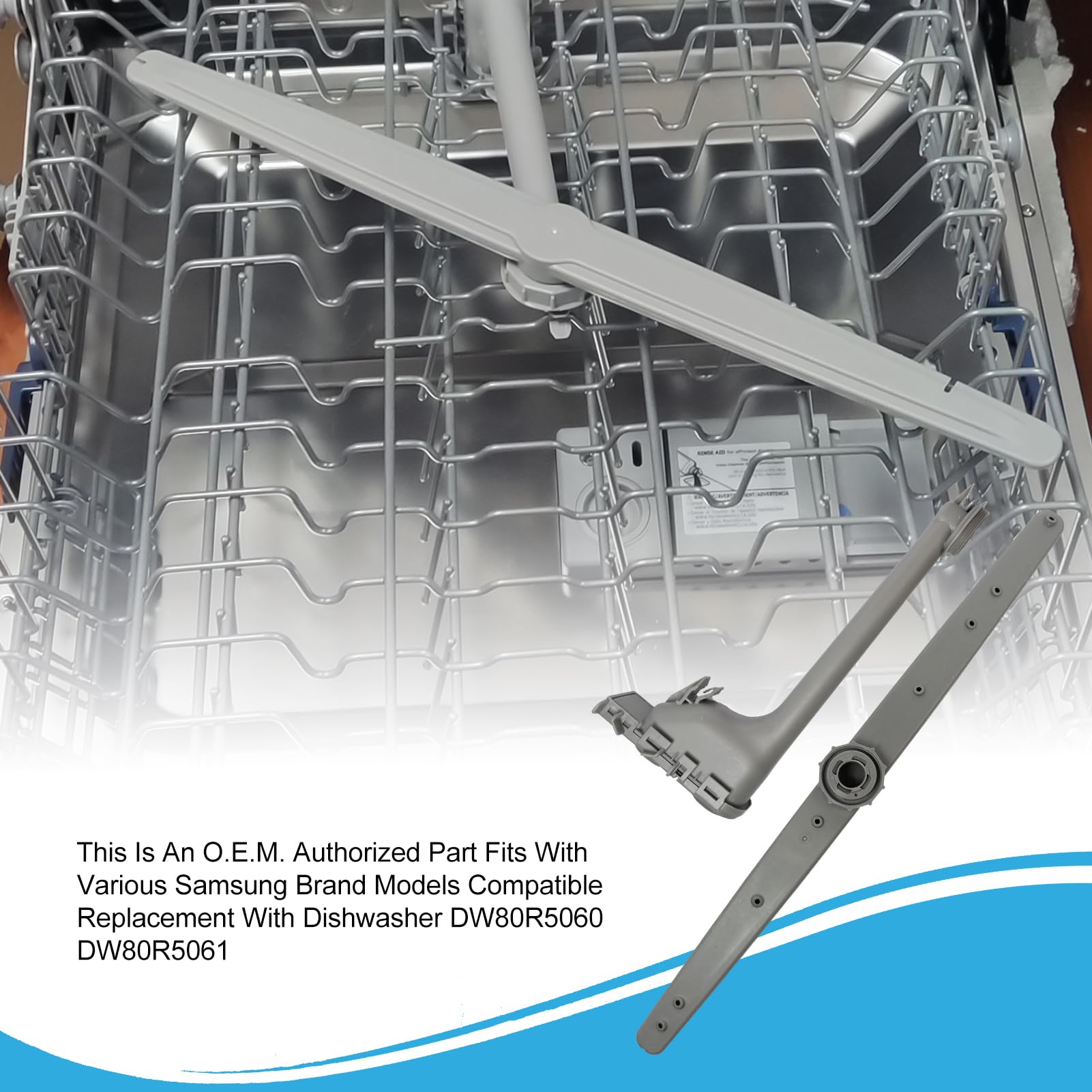 DD82-01064A - Braccio spruzzatore centrale per lavastoviglie, compatibile con lavastoviglie di ricambio per lavastoviglie DW80K7050 DW80K5050 DW80R5060 DW80R5061 DW80T5041