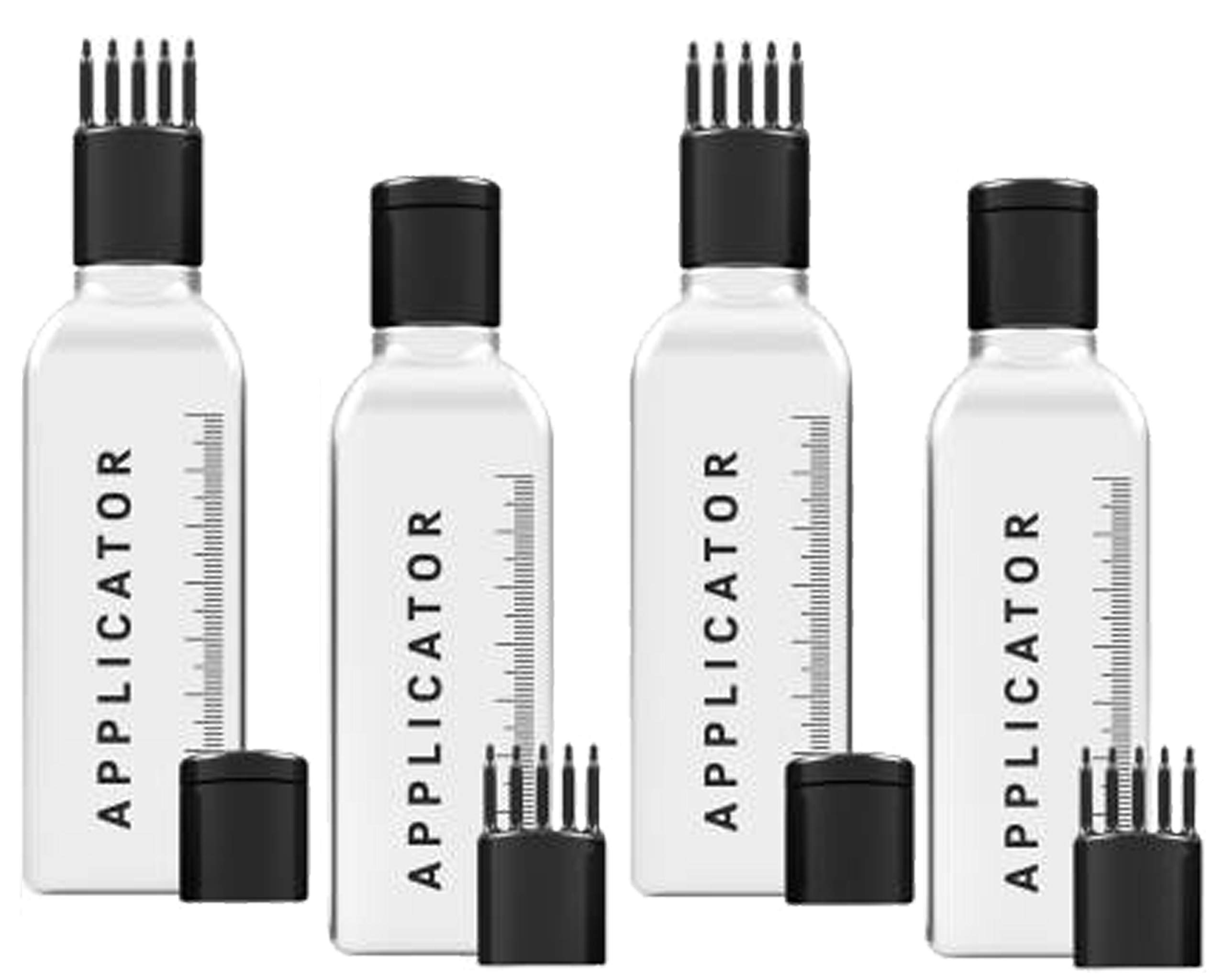 VREENY Hair Root Applicator Bottle with Comb Cap for Applying Hair Oil, Shampoo and Medicine (R_A_B_Pack of 04)-image-1