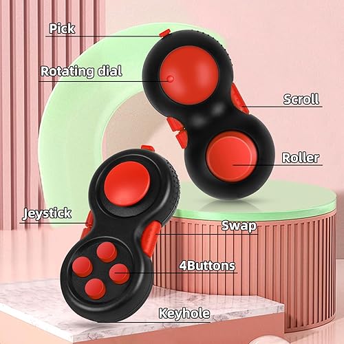 Miniatura 137 de WTYCD El Fidget Retro original: Juego de control clásico de goma Fidget Focus Toy con funciones de 8 vueltas y cordón - perfecto para aliviar