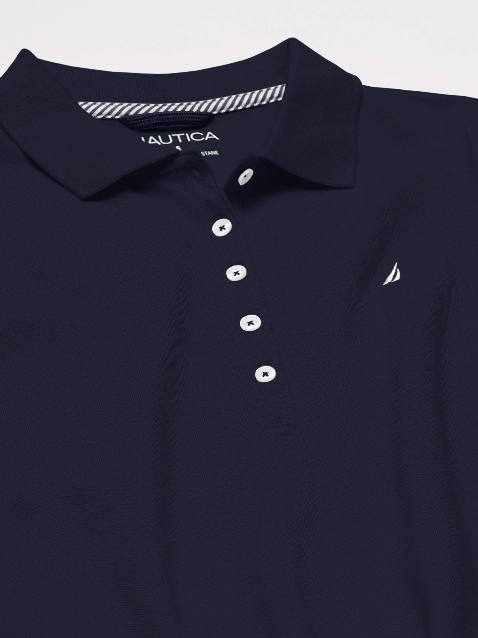 Nautica Polo Short Sleeve Button Placket Polo Polo de Manga Corta con Botones Mujer (Pack de 1)