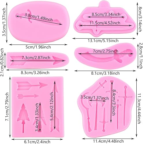Miniatura 2 de ZiXiang Moldes de silicona de espada para decorar pasteles, dulces, chocolate, azúcar, manualidades, cupcakes, pasta de goma de mascar de arcilla