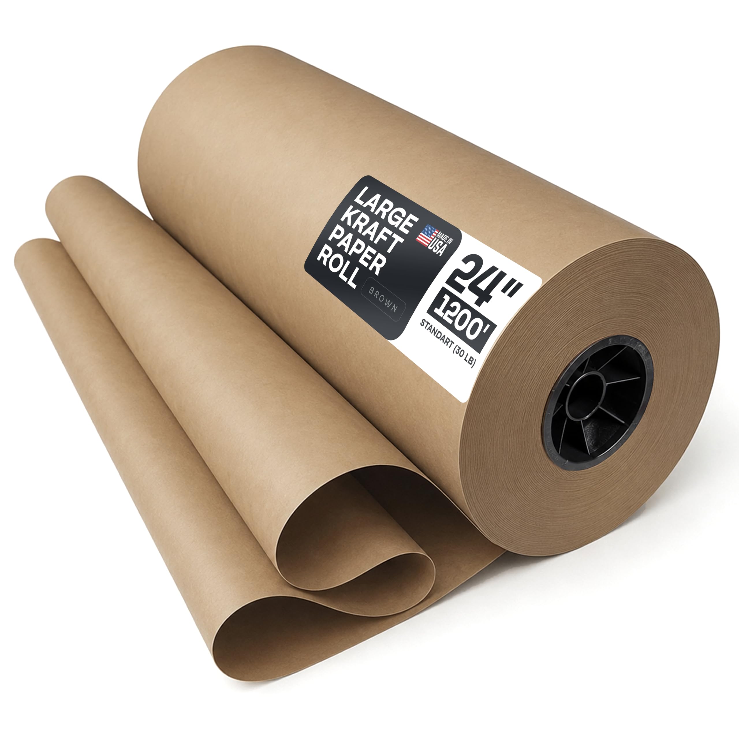 Duża brązowa rolka papieru siarczanowego 61 cm x 100 m - naturalny niewybielany, niepowlekany papier typu kraft - doskonałe opakowanie papieru typu kraft - staromodny papier do pakowania prezentów