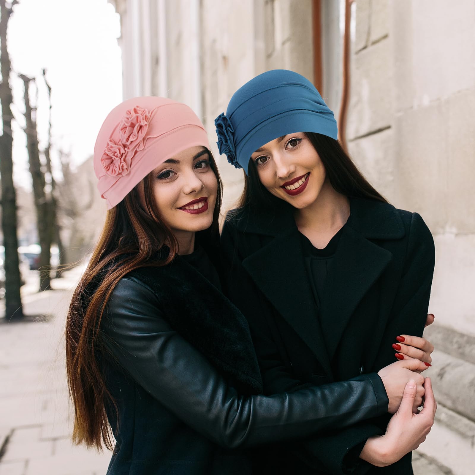 XEPST 4 sztuki nakrycia głowy po chemioterapii dla kobiet, turbany, czapka beanie, nakrycie głowy, nakrycia włosów dla kobiet, damskie czapki do spania, chemioterapia, rak, czapka z kwiatowym wzorem