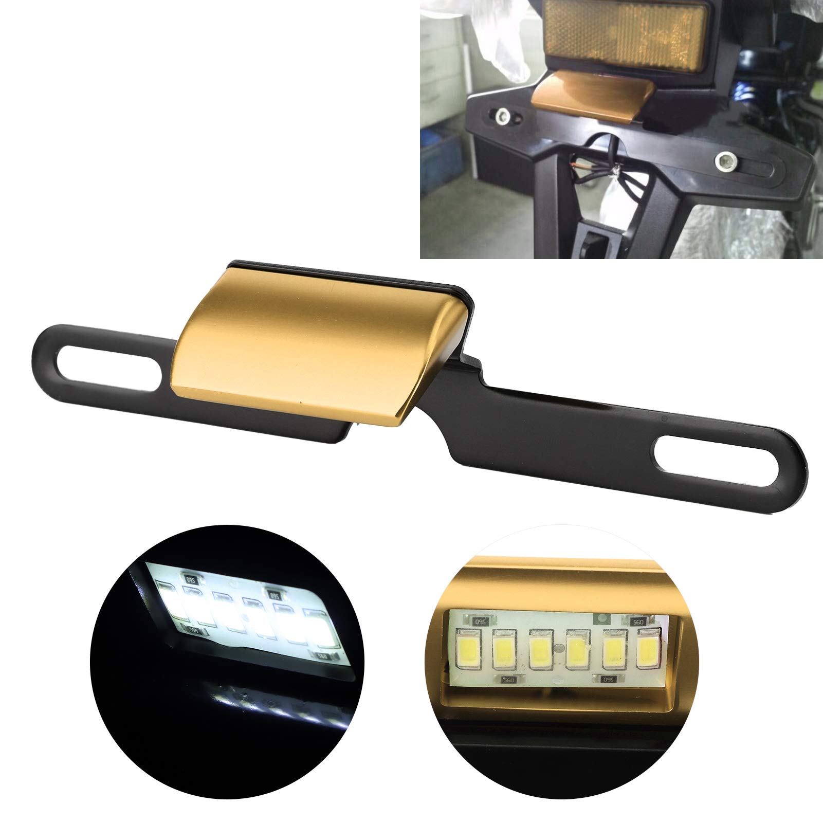Porta Targa Moto 50 Luce Targa Per Moto - 6 LED, Impermeabile, Montaggio Posteriore Universale Luce Targa Led - Foto 4