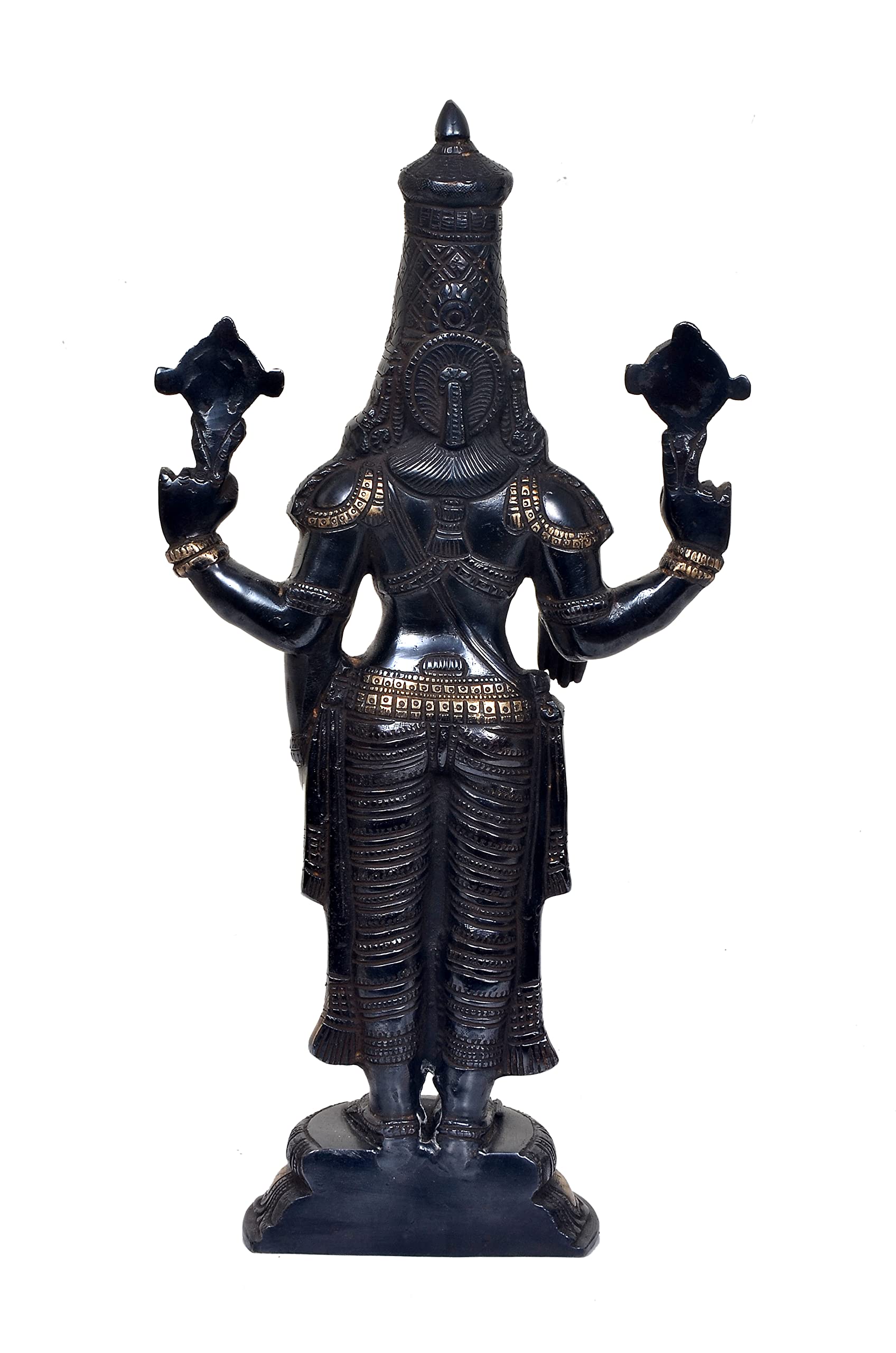 AONA Brass Tirupati Balaji Idol Color Black Statue for Puja Purpose (Height:17 Inches) (Black) 3