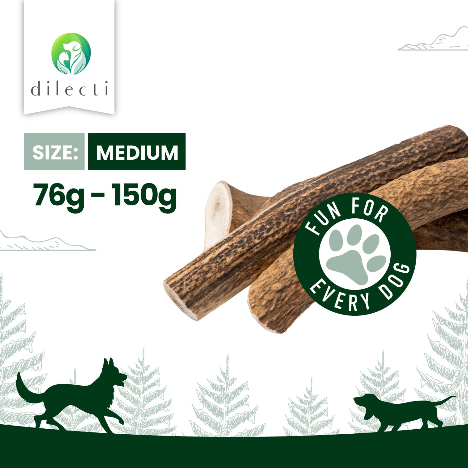 Dilecti Premium Natural Deer Antlers For Dogs, Rich in Proteins & Minerals, Durable - Image 2