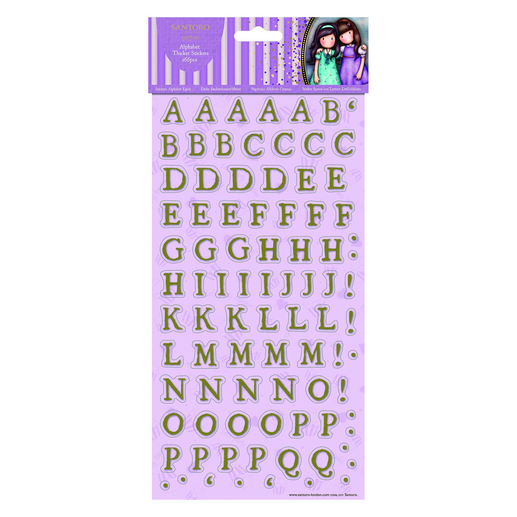 Santoro Gorjuss A Gorjuss Party Alphabet Thicker Stickers (168Pcs)