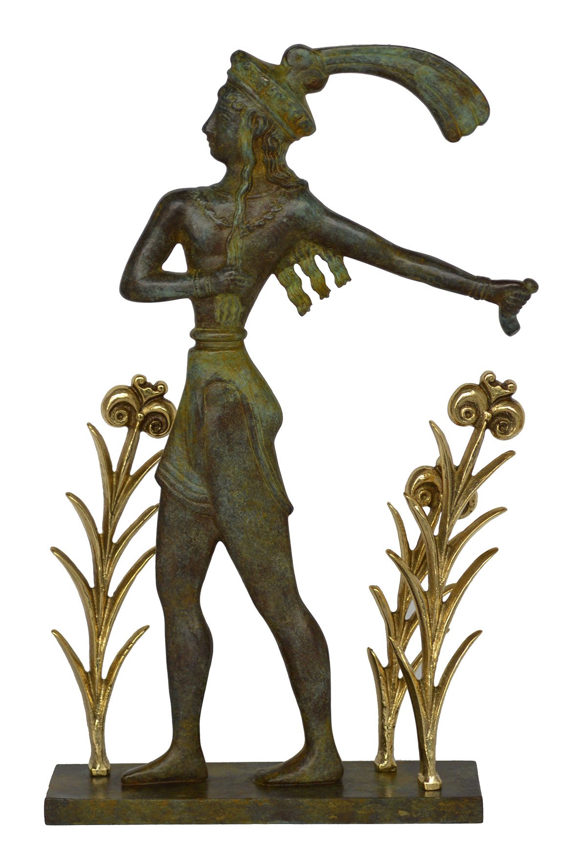 Sculpture Prince de Knossos en bronze – Prince des lys Fresco Minoan