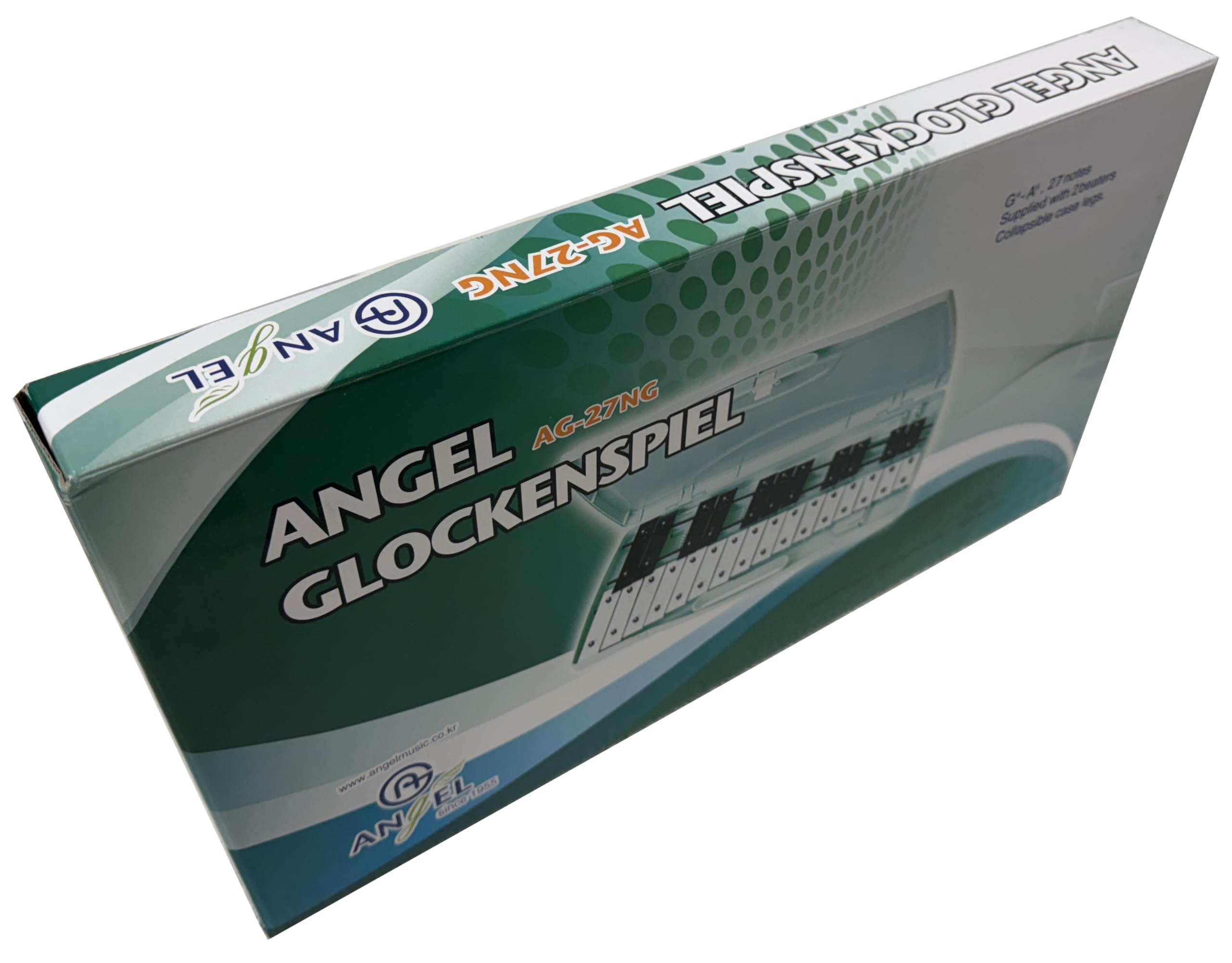 ROCKSTAR - Xilófono Glockenspiel Carrillón Metalofono Angel AG27NG Cromático, 27 Teclas Negras y Blancas con Estuche y Mazas. Para uso escolar ó domestico, Instrumento Musical Rítmico