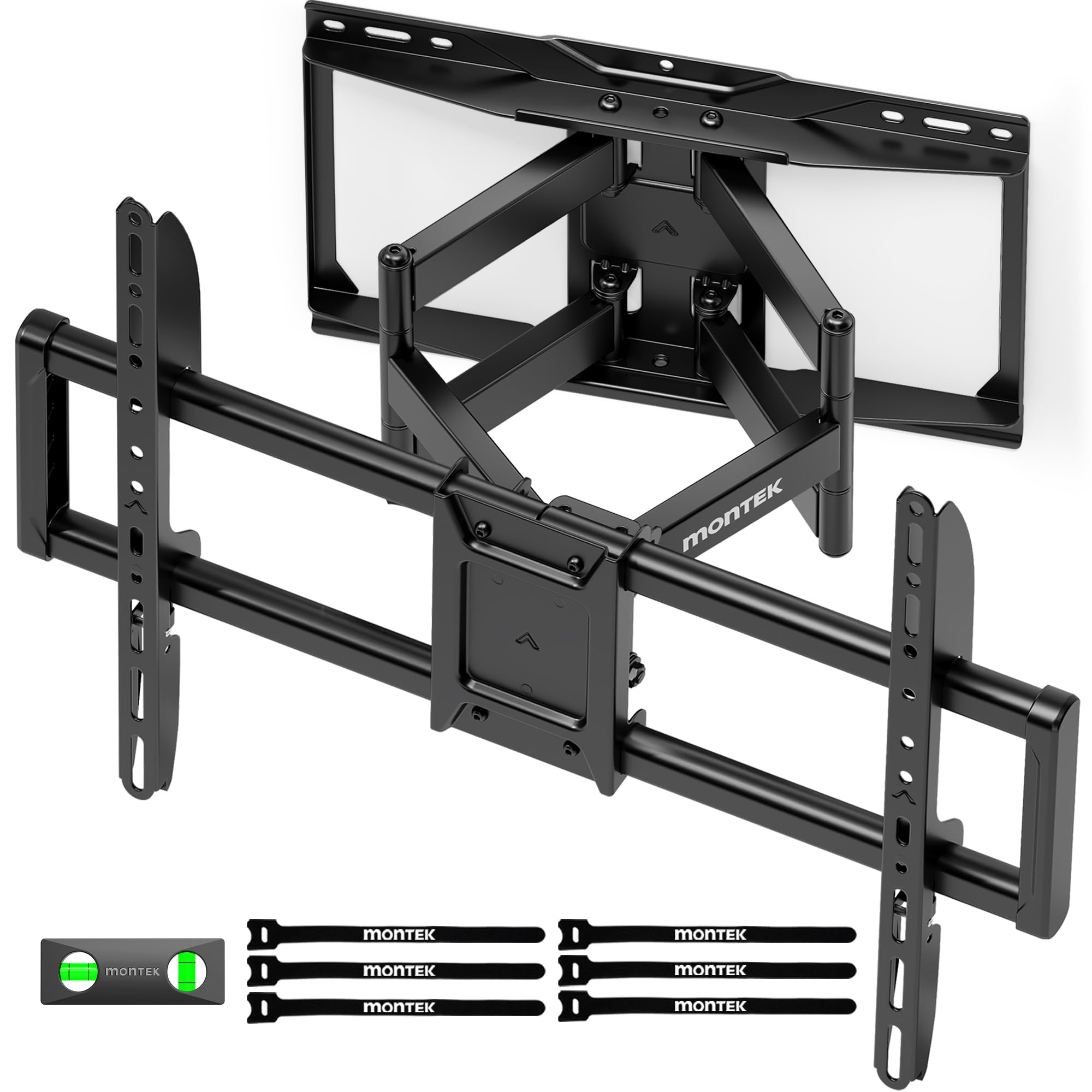 monTEK Full Motion TV Wall Mount for Most 37-90 inch TVs, Up to 165 lbs, Heavy Duty TV Mount with Dual Articulating Arms, Tool-Free Tilt, Swivel & Extension, Max VESA 600x400mm, Fits 12"/16" Studs