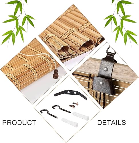 Miniatura 2 de Persianas de bambú para exteriores, cortinas enrollables con filtro de luz, cortinas transpirables de decoración retro, persianas enrollables de