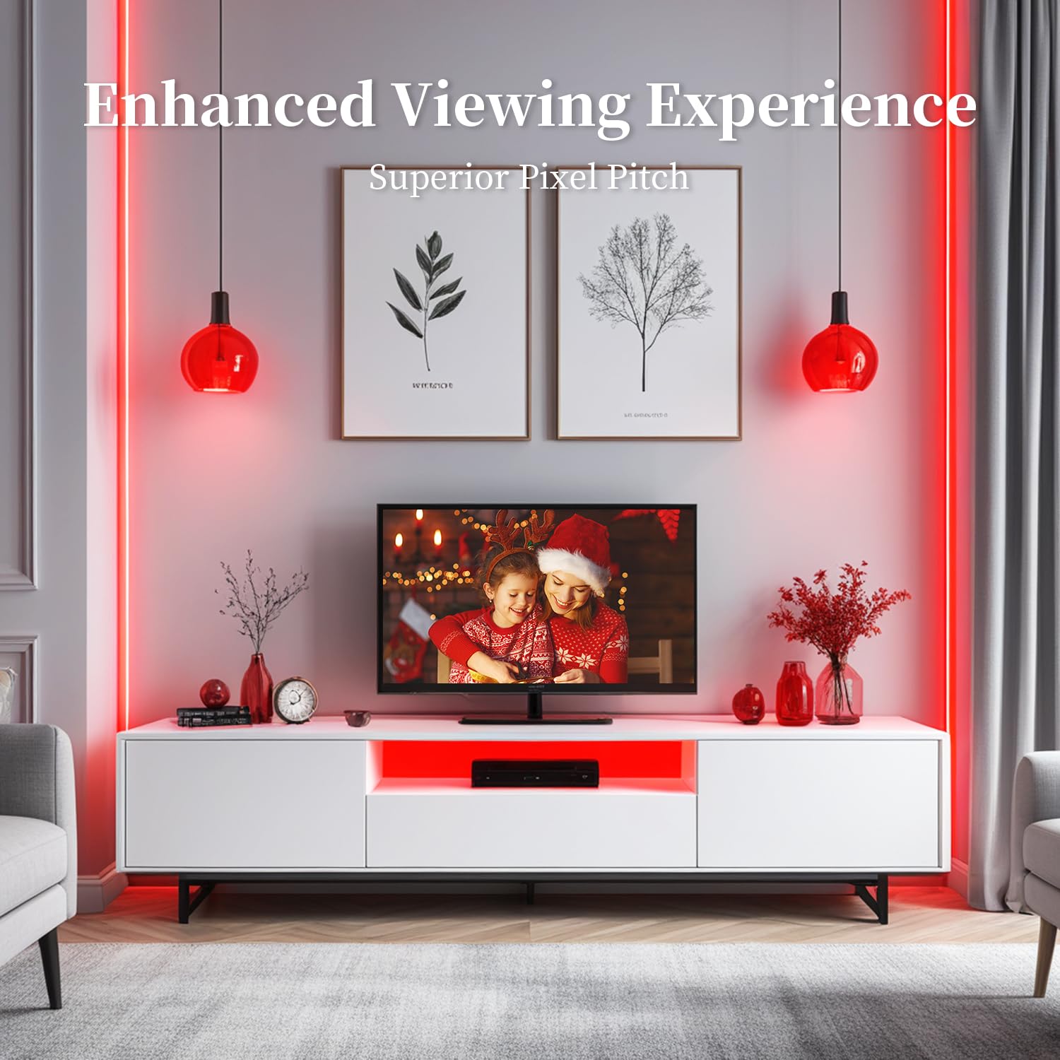 CHUSYYRAY 5m/16.4ft LED Strip Lights, 300 LEDs 6000K Daylight White, IP65 Waterproof, 8 Modes With Remote, For Bedroom, Garage, Party Decor (Power Adapter Not Included)