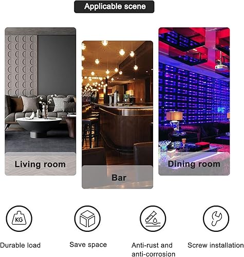 Miniatura 7 de Estante de techo para copas de vino, estante colgante de vino de 31.4 pulgadas con soporte para vidrio y estante, soporte industrial para botellas