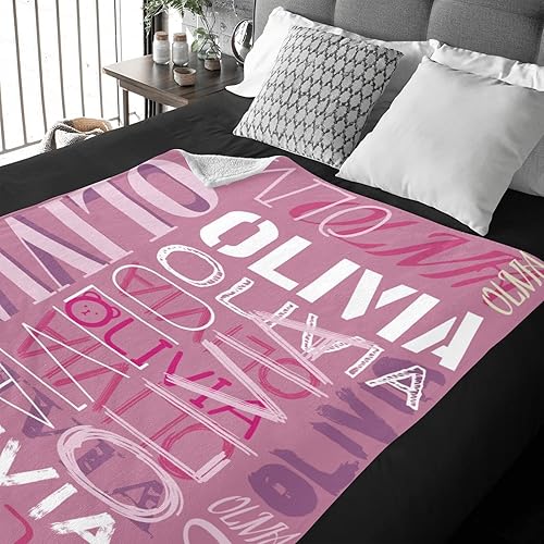 Miniatura 6 de Mantas de bebé personalizadas con nombre, diseño de color de contraste, manta personalizada, regalos personalizados para niños y niñas, manta con