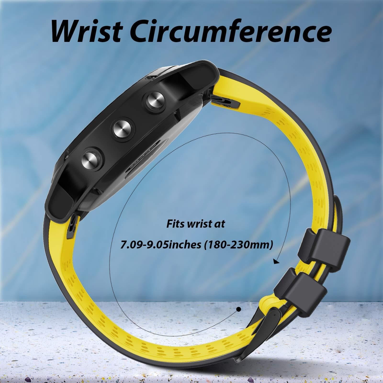 22 mm pour 5 Watch Band Easy-ATS Silicone Soft Sport Remplasment 7 / Plus / 6/6 Pro Smartwatches