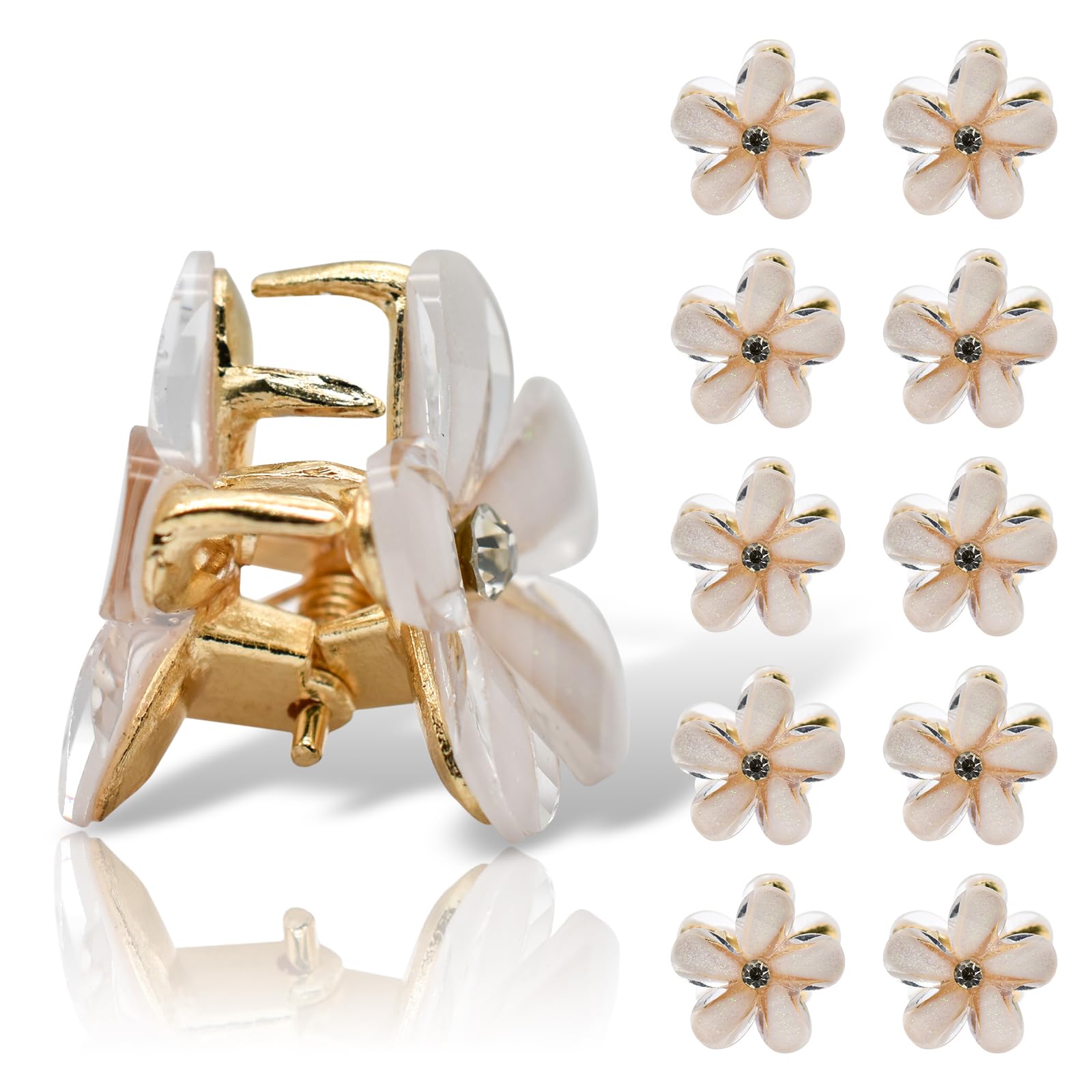 PAITOK Mini Hair Clips, Flower Hair Clips, Flower Clips, Non-Slip Hair Clips for Girls Women for Photos Daily Party