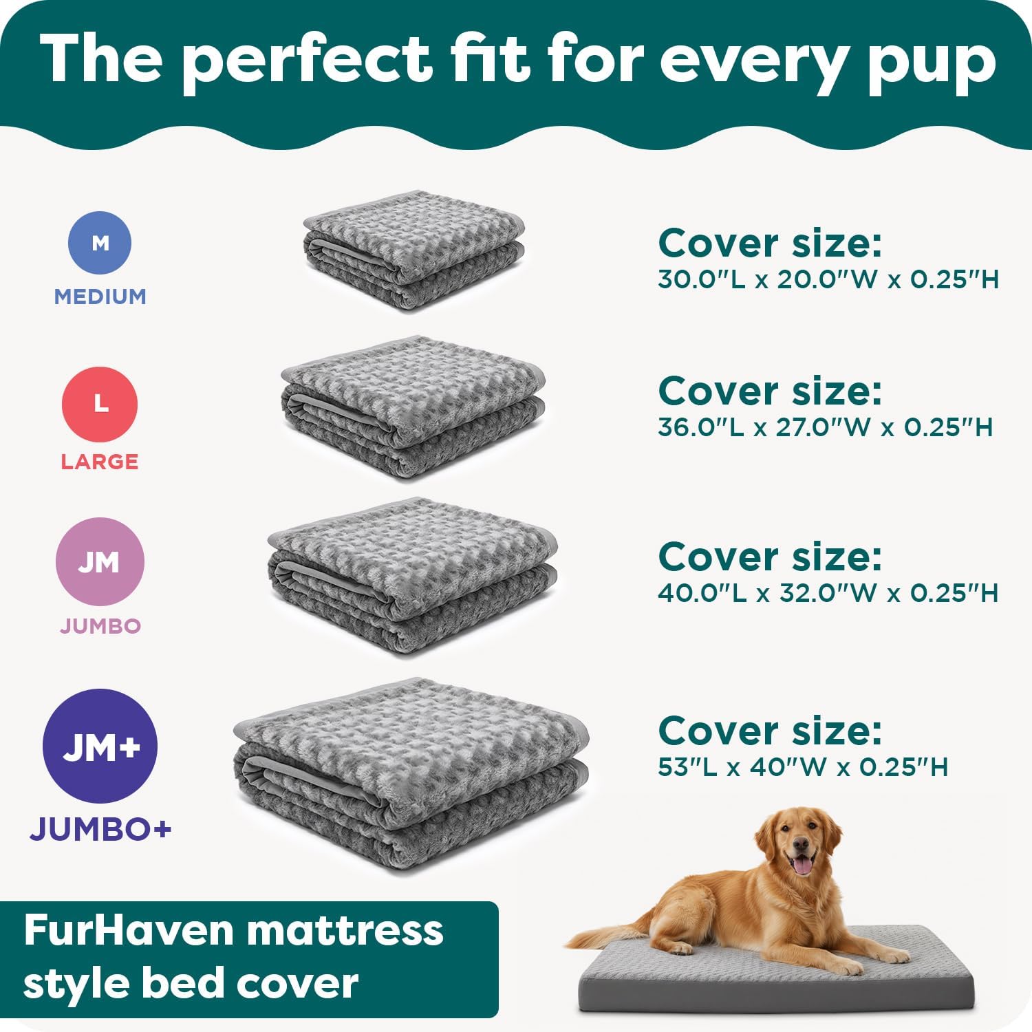 Furhaven Replacement Dog Bed Cover Ultra Plush Faux Fur & Suede Mattress, Machine Washable - Gray, Large