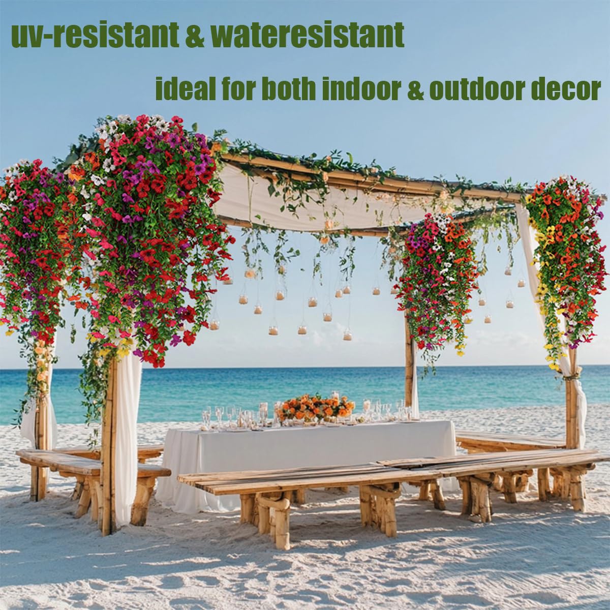 Leixi 8 bundels kunstbloemen nep buitenplanten Faux UV