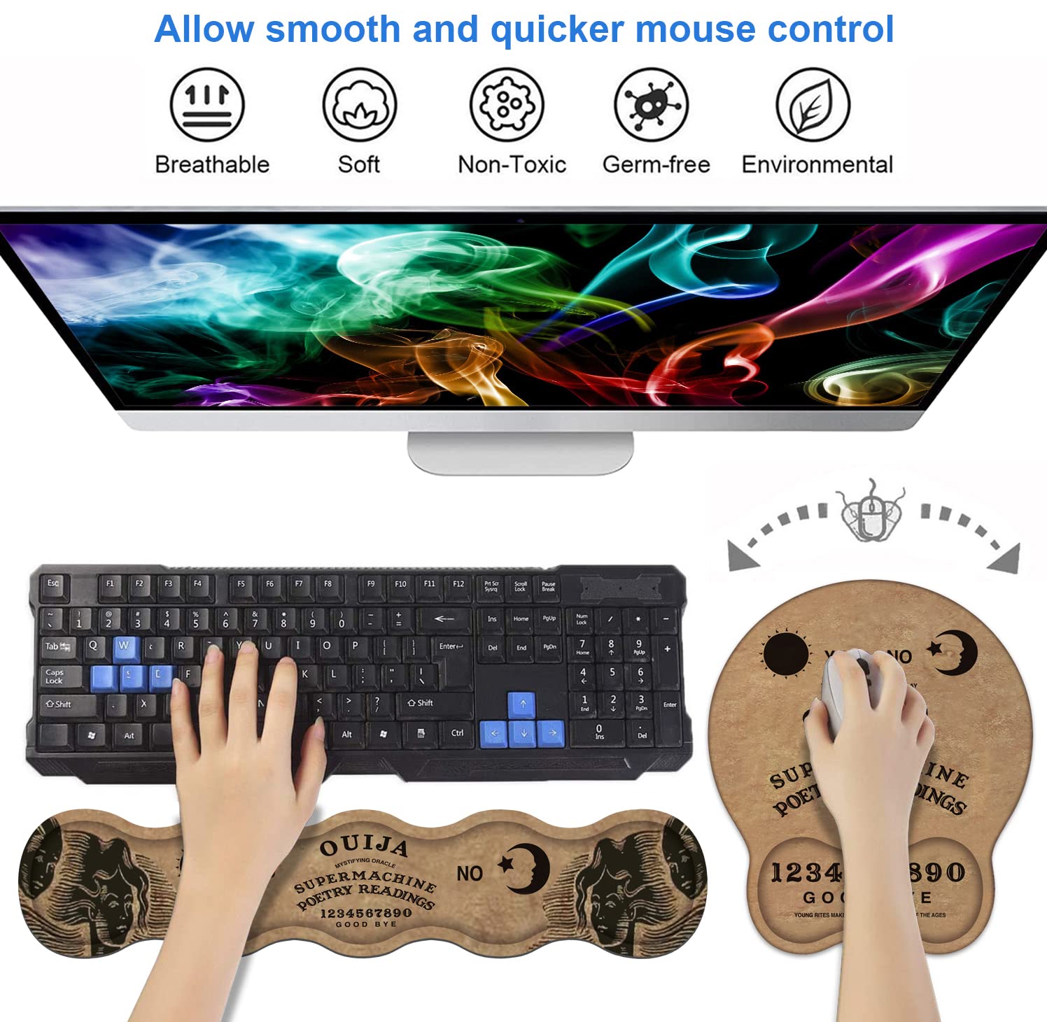 4-in-1 Mauspad-Set Mit Handgelenkauflage | Memory-Schaum, Landschafts-Design, Für Büro & Gaming