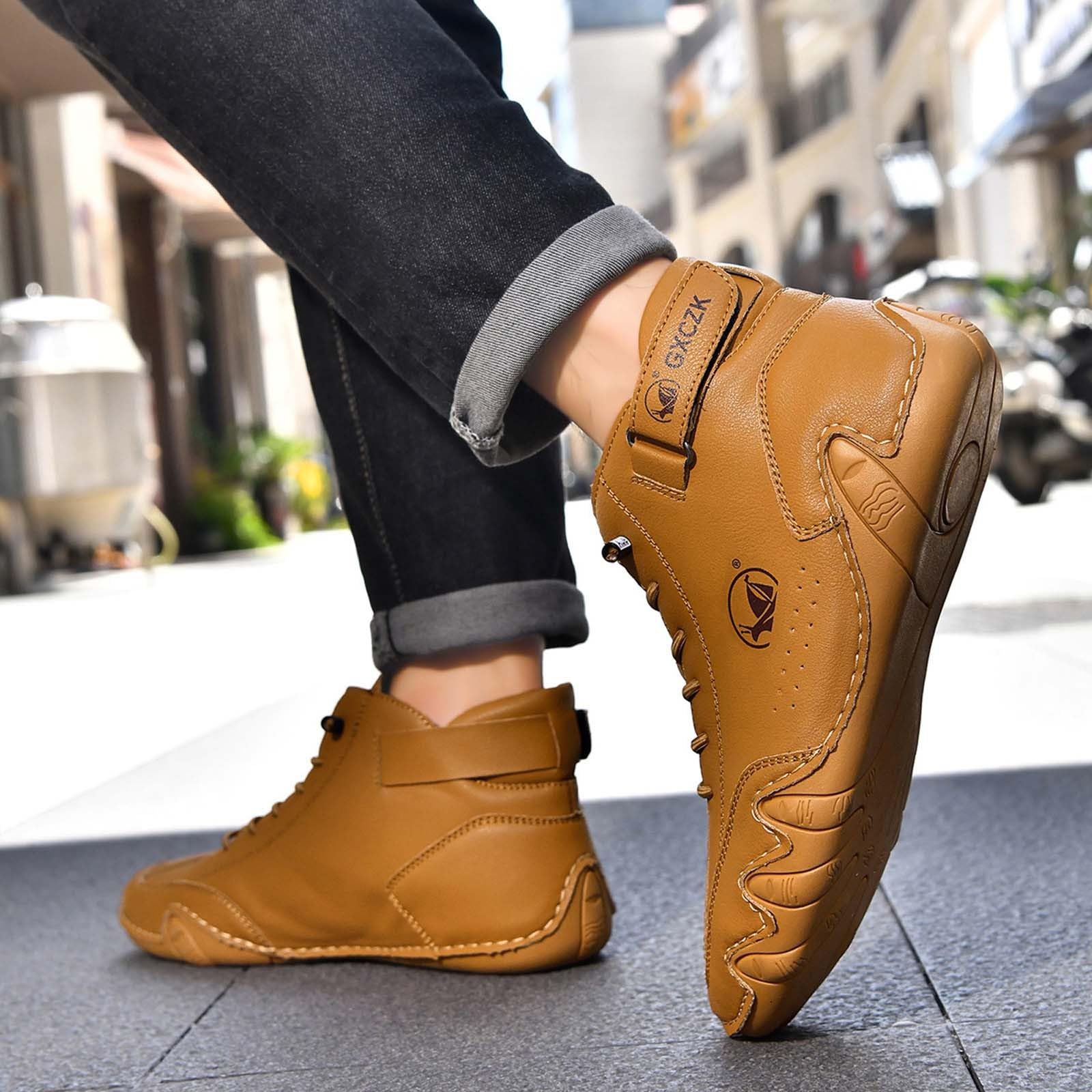 WWricotta Botines de Estilo Profesional, caña Alta, Informal, Tallas Grandes, Ideales para Uso Diario con una construcción Duradera, Hombre, cómodos y Resistentes_2