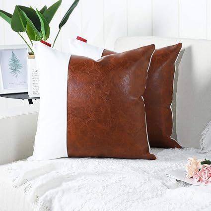 half leather pillow