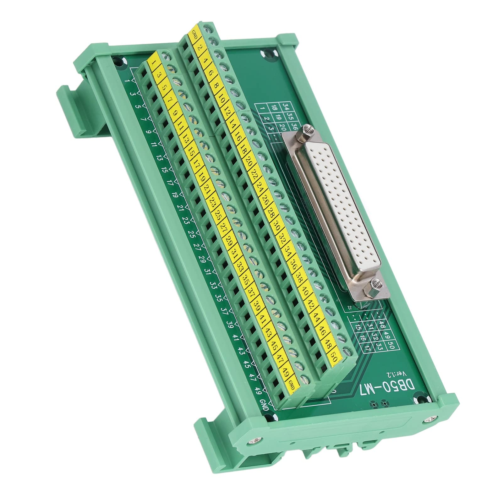 DB50-zu-Klemmenstecker 50-poliger Anschluss-Breakout-Plattenstecker DIN-Schienenmontage DC60V DB50-M7