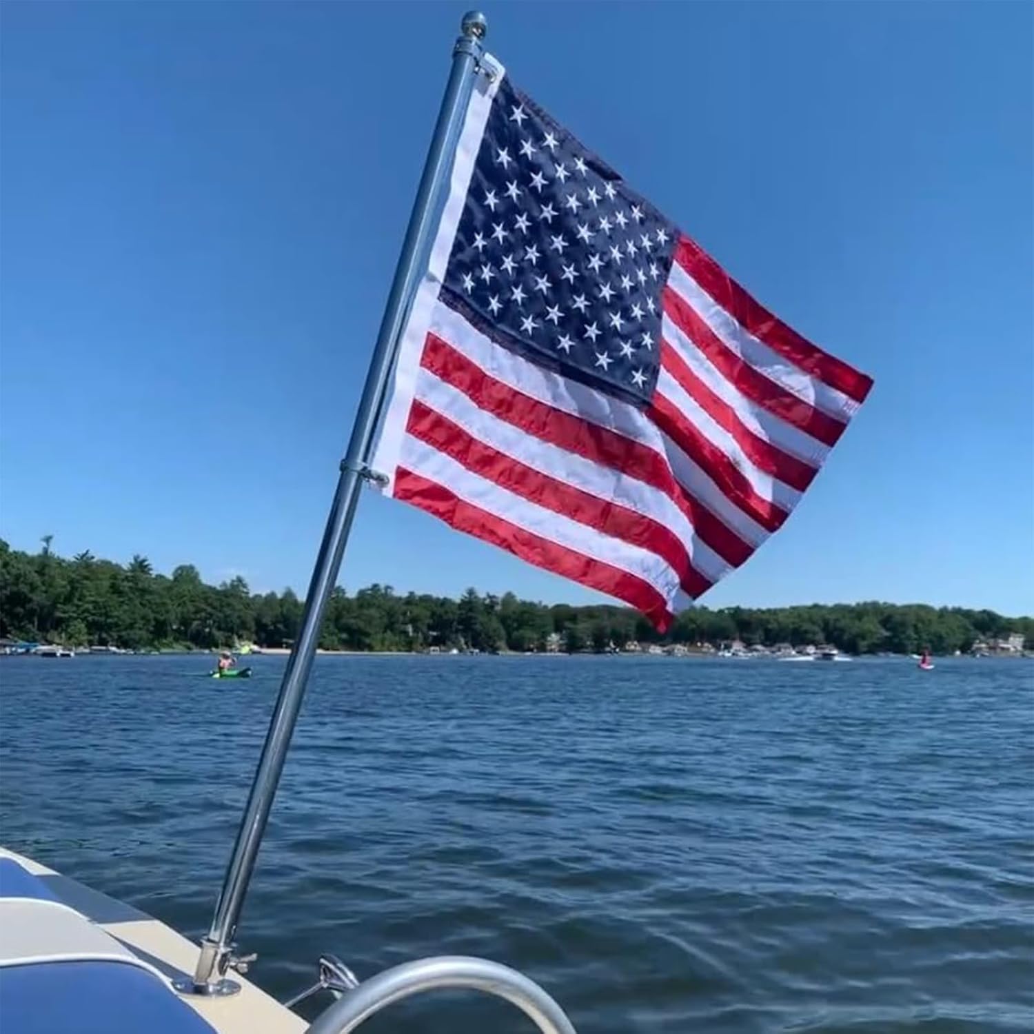 Small American Flag for Boat 12x18 Inch, Embroidered US Boat Flags for Outside Durable USA America Flag Banner with 2 Brass Grommets Decoration Long Lasting - Image 4