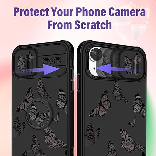 Miniatura 139 de Funda 2 en 1 para iPhone 11 para mujer, linda funda para teléfono para niñas, diseño de mariposas y flores, diseño Kawaii bonito y único con funda