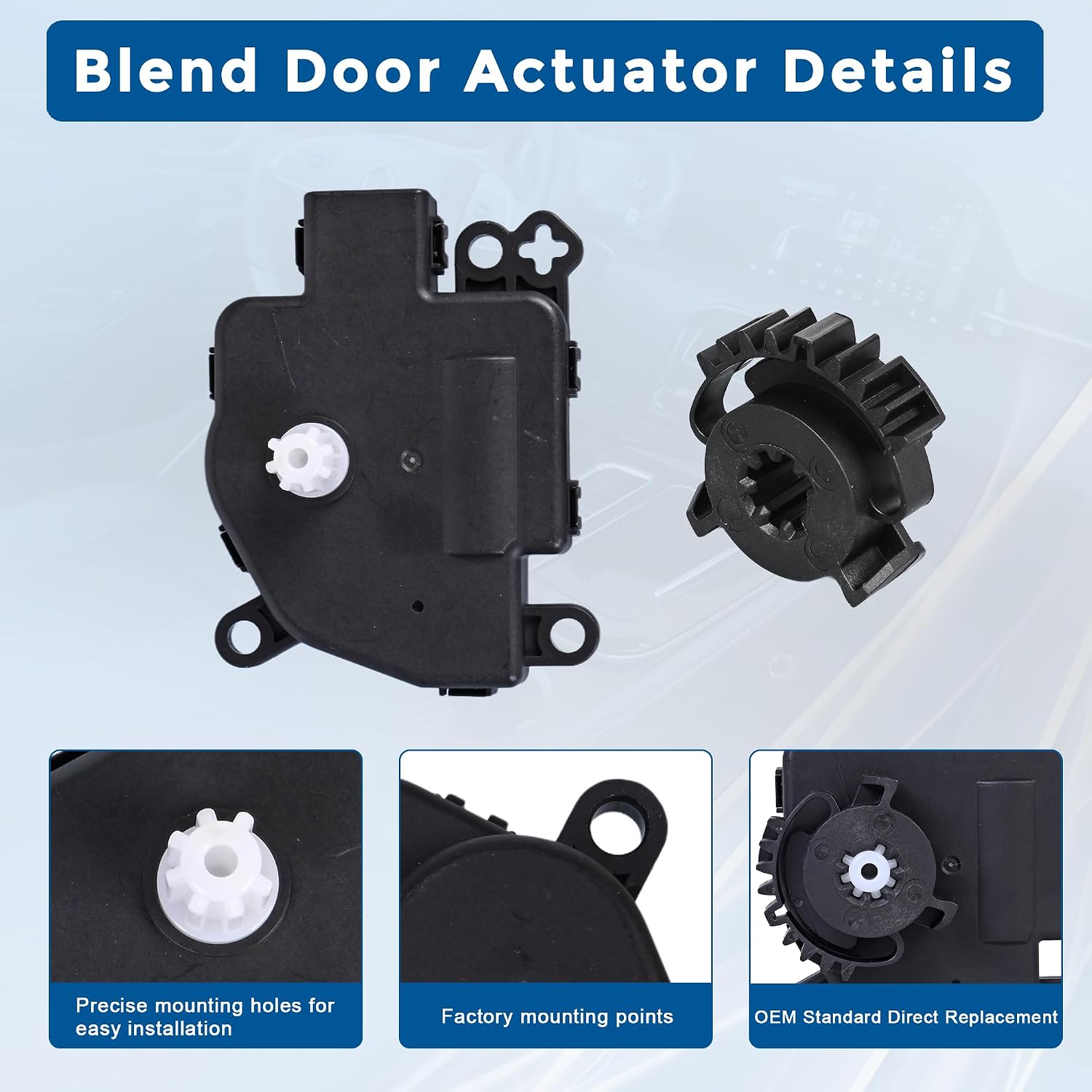 604-045 HVAC Blend Door Actuator with Gear Compatible with 2011-2013 Dodge Durango Jeep Grand Cherokee Replaces 68079488AA 68079488AB