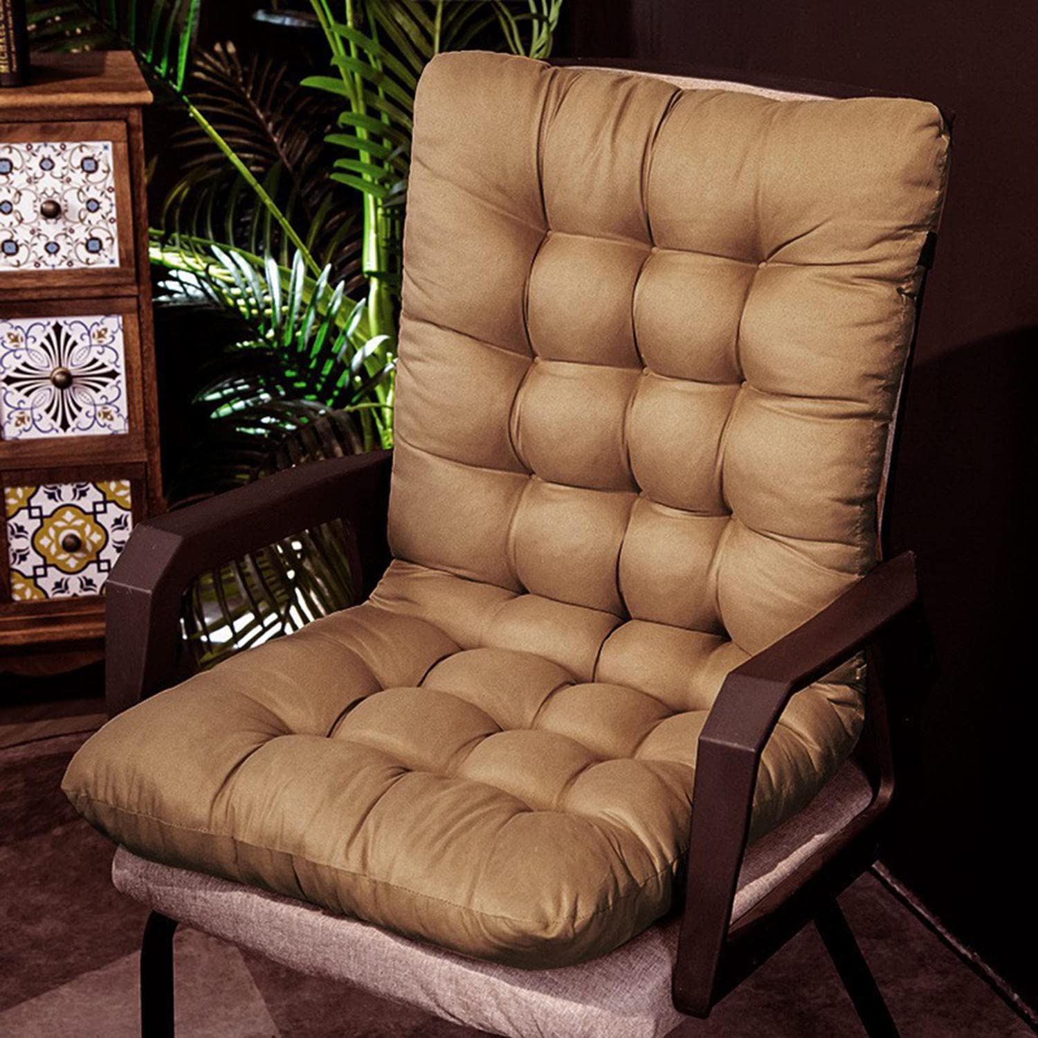 RUNLAIKEJIOffice Chair Cushion, Office Chair Cushions for Back and Butt, with Fixing Strap One-Piece Chair Cushions, Seat Cushion, Thickened Soft Plush Chair Cushion, for Chair, Car, Office, Patio