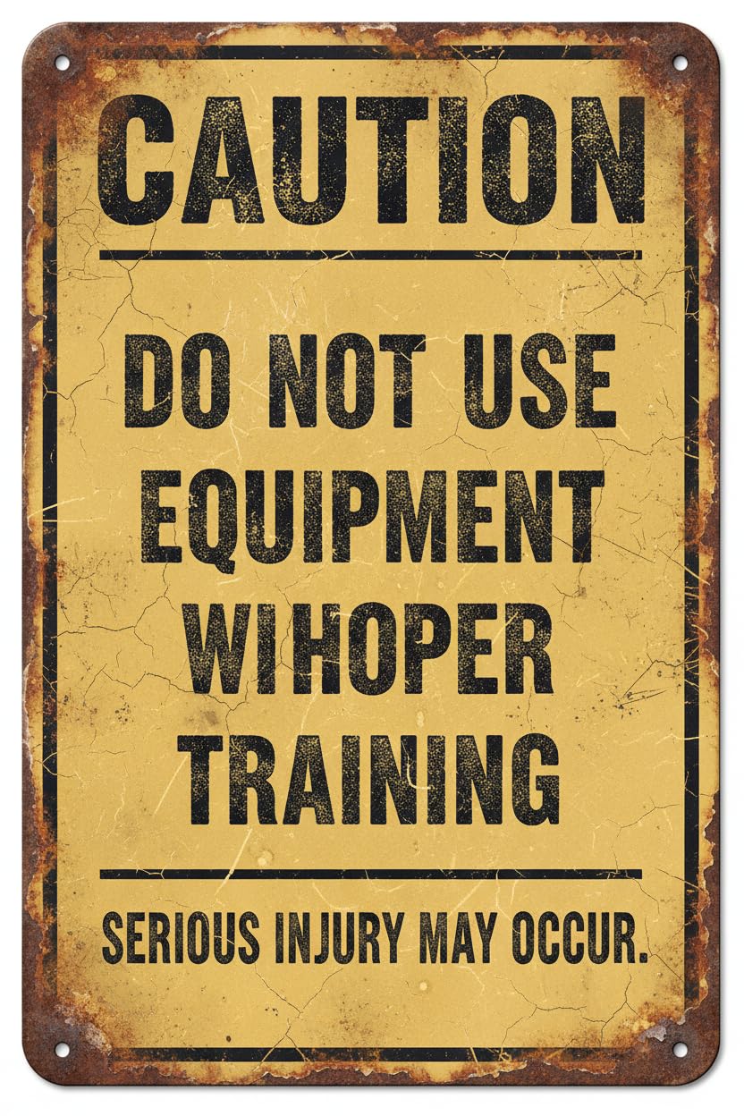 Caution Do Not Use Equipment Without Proper Training Metal Sign Poster 12"x8" Vintage Signs Aluminum Plates Printed