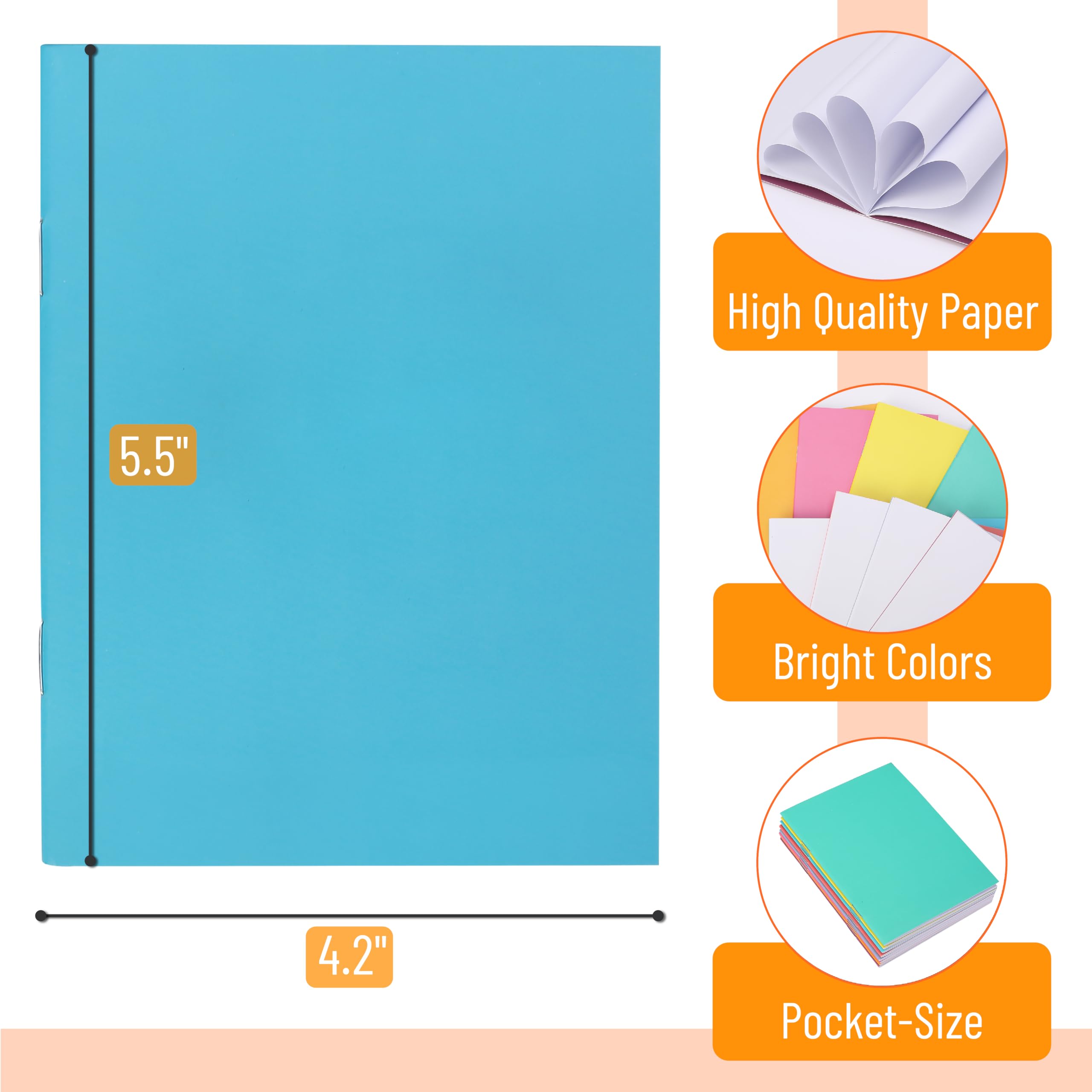 Mr. Pen- Colorful Blank Books, 4.2 X 5.5 Inches, 32 Pages, 8 Pack, Blank Notebooks For