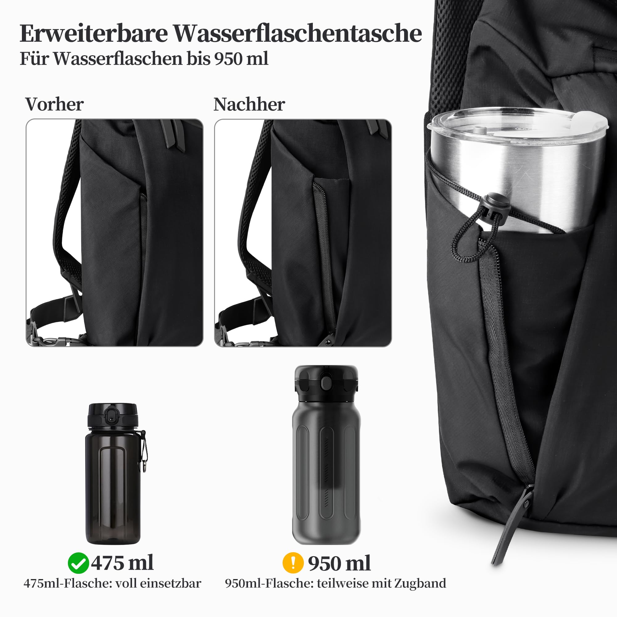 Geestock Umhängetasche linke Schulter für Herren, Sling Rucksack mit Flaschenhalter & MOLLE Stabilisierungsgurt, ein Schultergurt Seitentasche EDC Daypack für Wandern, Radfahren, Outdoor