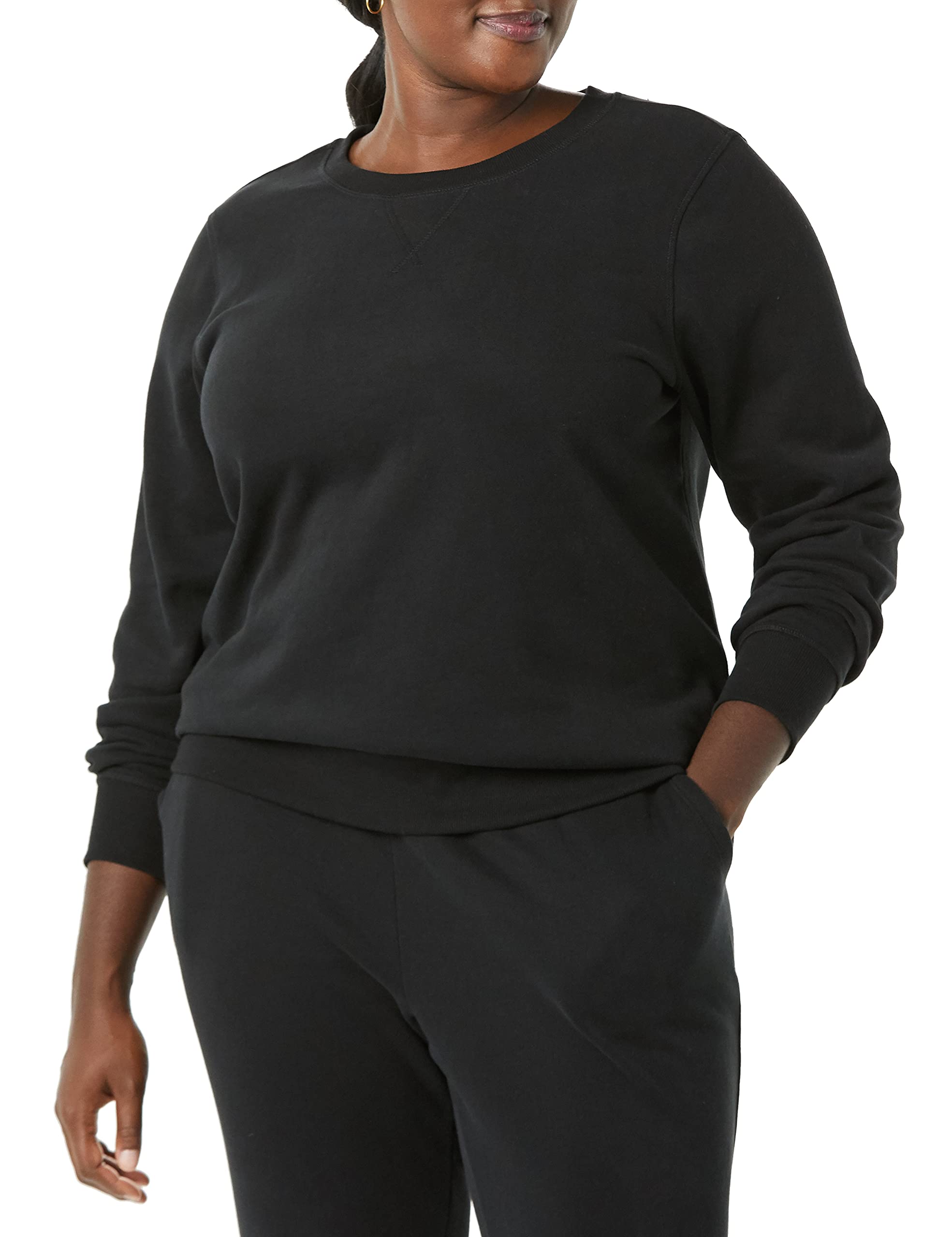 Amazon Essentials Felpa Girocollo in Pile di French Terry (Taglie Forti Disponibili) Donna