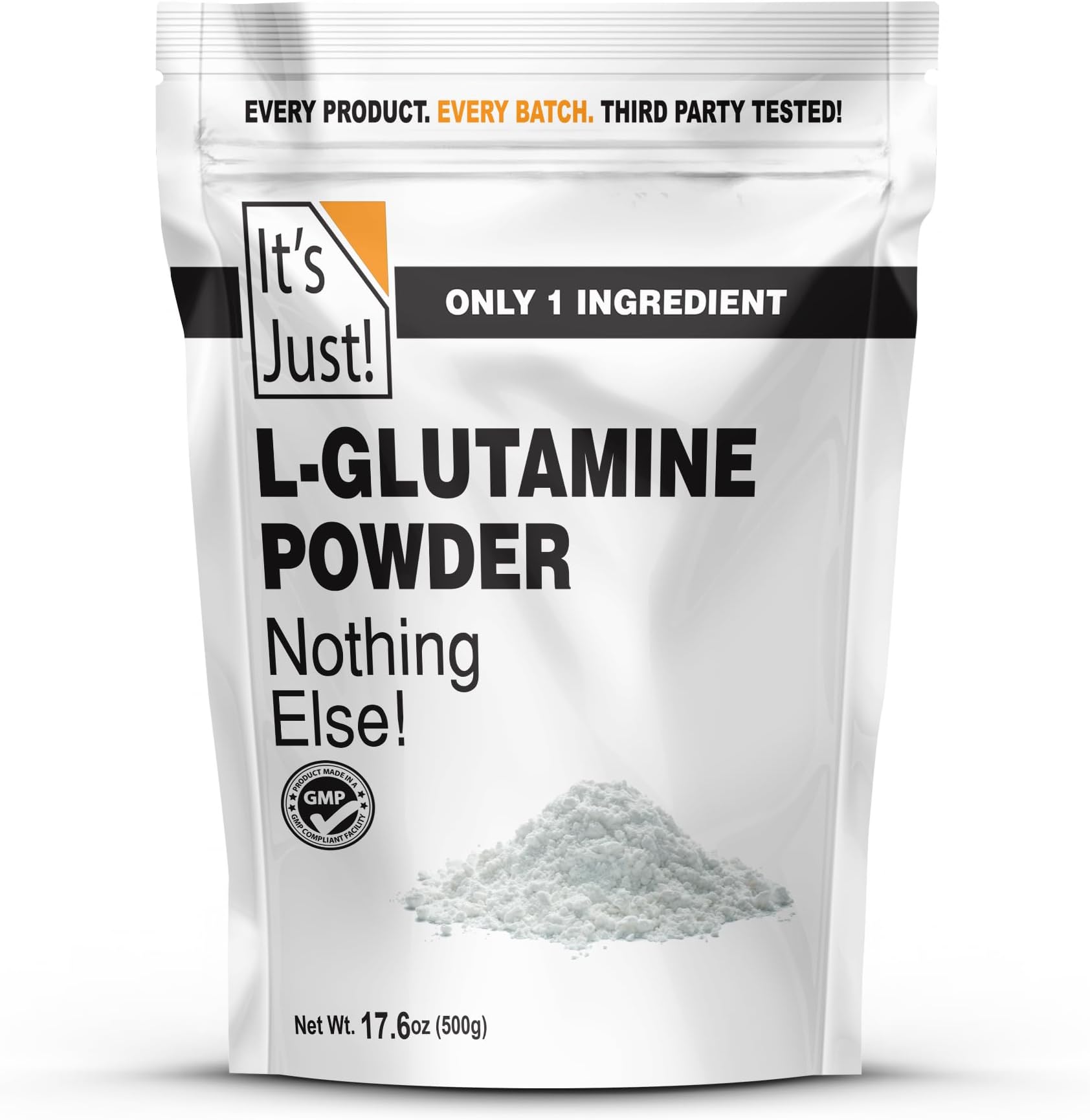 L-Glutamine Powder, Unflavored, 500 Grams / 100 Servings