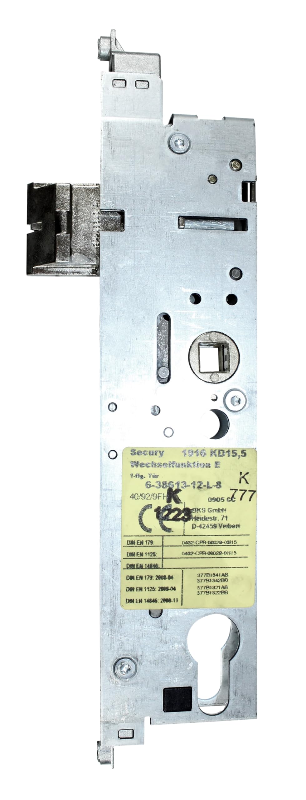 BKS Secury Automatic Reparatur Schlosskasten Hauptschloss 6-34328-40-0-1 oder 6-38613 mit Panikfunktion E, Dornmaß: 40mm (37mm) / Entfernung: 92mm (DIN LINKS)