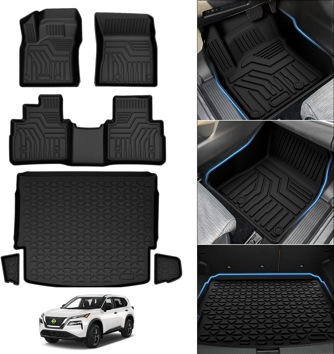 Mixsuper Liner Custom Floor Mats and Cargo Liner Set for