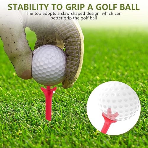 Miniatura 4 de Paquete de 100 camisetas de golf de plástico profesionales duraderas de 2 3/4 pulgadas a granel (colores aleatorios)