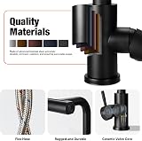 Virklyee Waterfall Pull Out Faucet Pull-out Waterfall Kitchen Faucet Sink Faucets,Kitchen Faucet with 360° Rotatable with 4 Jet Types,Adjustable Hot and Cold Water (Black) - 8